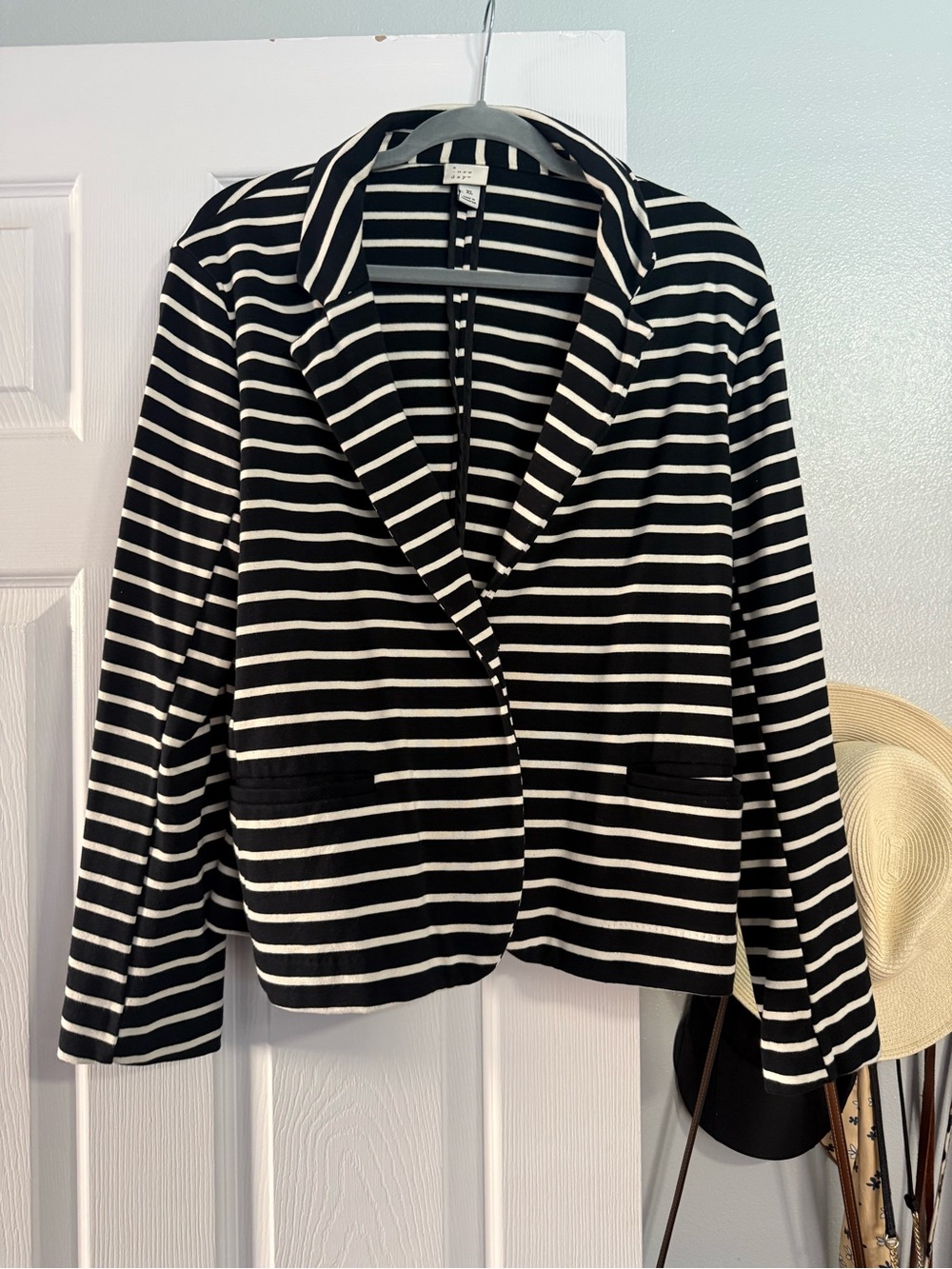 A New Day Black & White Striped Women's Blazer